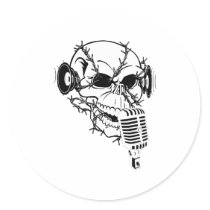 Skull Singing Americana Customizable stickers