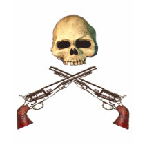 skull six guns t-shirts by ouroboroso skull six guns t-shirts