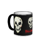 Skull Skeleton Trio Red Halloween Coffee Mug