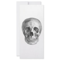 Skull Sketch perfect for Halloween party needs! Full Color Rack Card