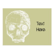 Skull Sketch. White. Postcards