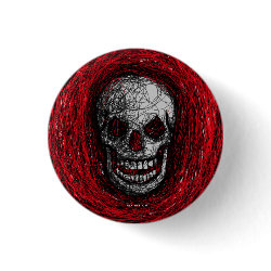 Skull Smile Button Red Scratch button