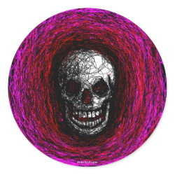 Skull Smile Pink Halloween Sticker sticker