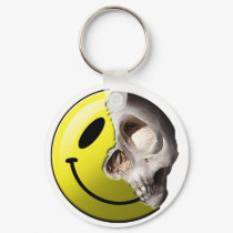 Skull smiley keychain