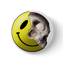 Skull smiley pin buttons