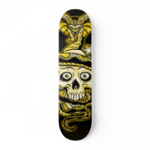 Skull Snake Cherry Blossoms Design Skate Board
