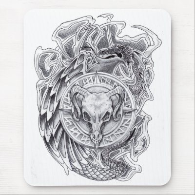 Skull & Snake Mouse Mats by GothicArt