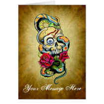 Skull Snake Roses Design Cards