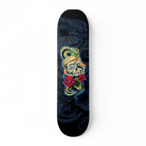 Skull Snake Roses Design Skateboard Decks