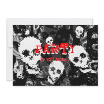 Skull Spectres B&W 'Party..if you dare' invitation