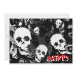Skull Spectres B&amp;W red 'Party' invitation
