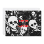 Skull Spectres B&amp;W red 'You're Invited' invitation