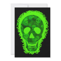 Skull Spectres Big Skull Green invitation