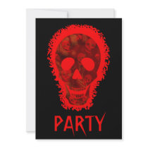 Skull Spectres Big Skull Red 'Party' invitation
