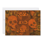 Skull Spectres Orange 'Come and Play!' invitation