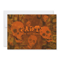 Skull Spectres Orange 'Party..If you dare' Invite