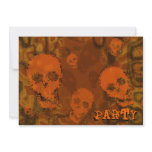 Skull Spectres Orange 'Party' invitation