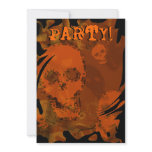 Skull Spectres Orange 'Party' swirl invitation