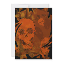 Skull Spectres Orange swirl invitation