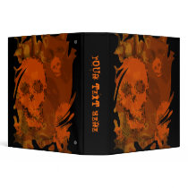 Skull Spectres Orange swirl 'Your Text' binder
