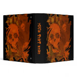 Skull Spectres Orange swirl 'Your Text' binder