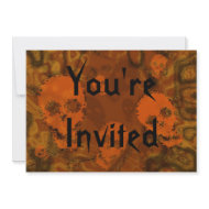 Skull Spectres Orange 'You're Invited' invitation invitation