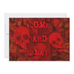 Skull Spectres Red 'Come and Play!' invitation