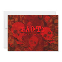 Skull Spectres Red 'Party..If you dare' invitation