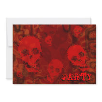 Skull Spectres Red 'Party' invitation