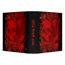 Skull Spectres Red swirl 'Your Text' binder