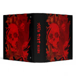 Skull Spectres Red swirl 'Your Text' binder