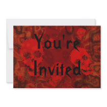 Skull Spectres Red 'You're Invited' invitation