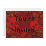 Skull Spectres Red 'You're Invited' invitation