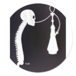 Skull&amp;Spine w/ Hookah Round Sticker