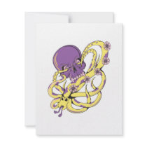 skull squid attack vector cartoon art custom invitation