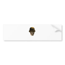 Skull Stalhelm Bumper Sticker