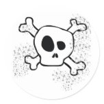 skull round stickers