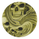 skull round sticker