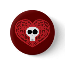 Skull Tattoo Heart Pin