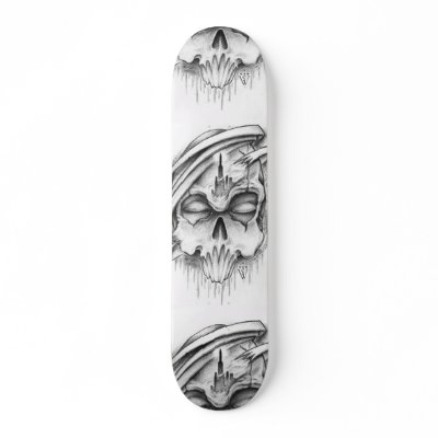 Skull Tattoo Sketch Skateboard Decks by AartKult