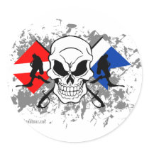 SKULL TECH DIVER ROUND STICKER