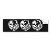 Skull Top Hat Gentleman B&W bumper stickers