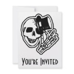 Skull Top Hat Gentleman B&amp;W Invitation