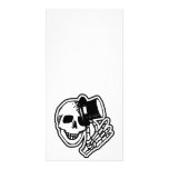 Skull Top Hat Gentleman B&W Photo Card Template