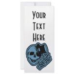 Skull Top Hat Gentleman Blue rack cards