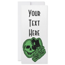 Skull Top Hat Gentleman Green rack cards