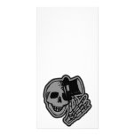 Skull Top Hat Gentleman Grey Customized Photo Card