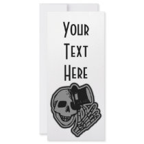 Skull Top Hat Gentleman Grey rack cards