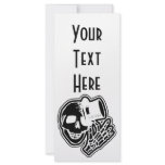 Skull Top Hat Gentleman Negative B&W Custom Rack Card