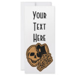Skull Top Hat Gentleman Orange Customized Rack Card